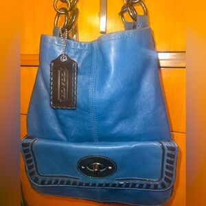 COACH DEVIN LEATHER SHOULDER BAG